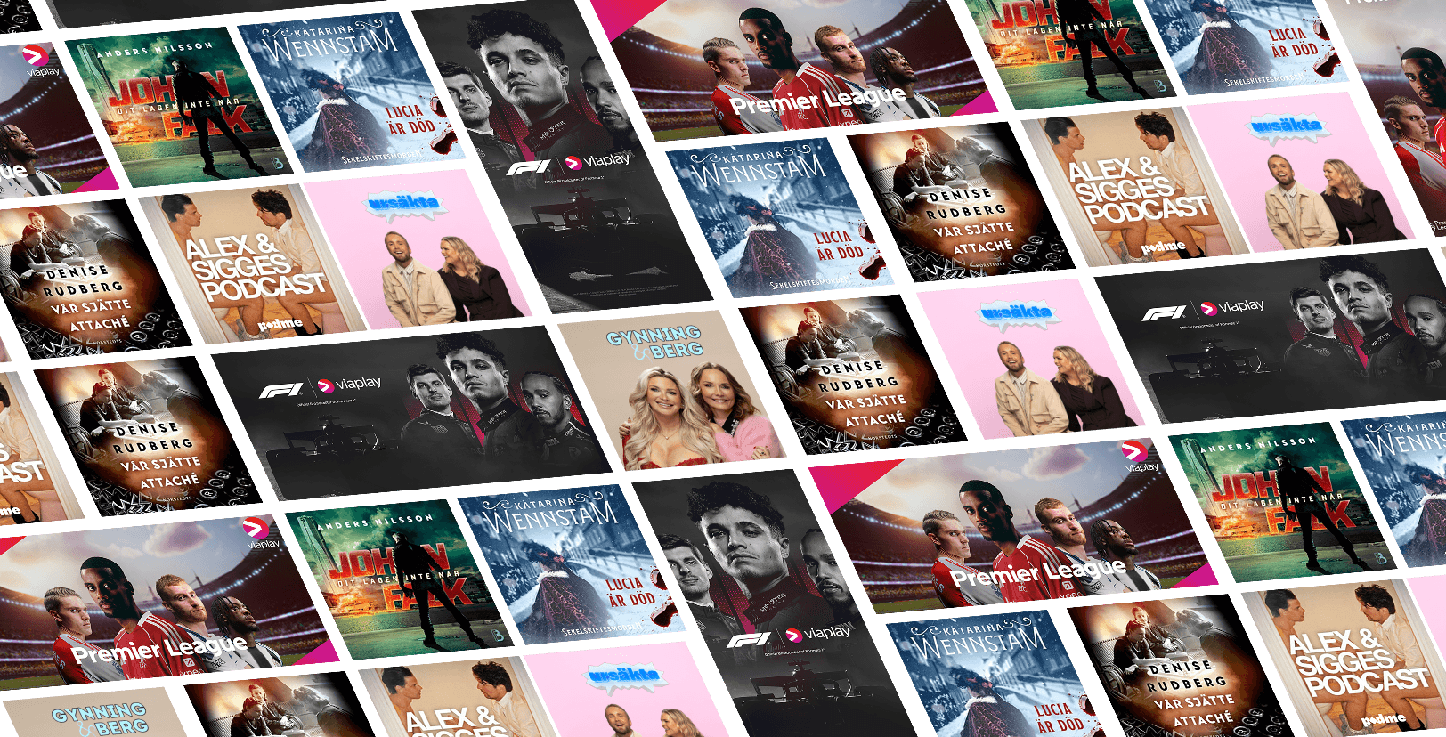 Trippel-innehåll – serier och sport från Viaplay, ljudböcker från Storytel och podcasts från Podme