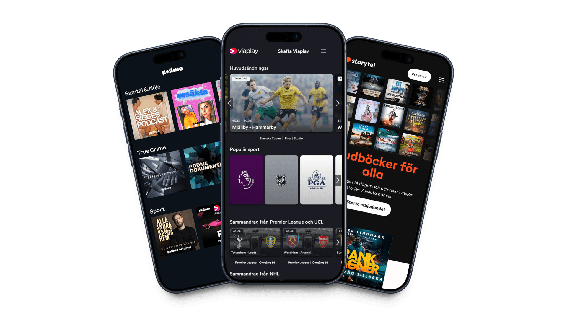 Trippel - Viaplay, Storytel och Podme i ett paket